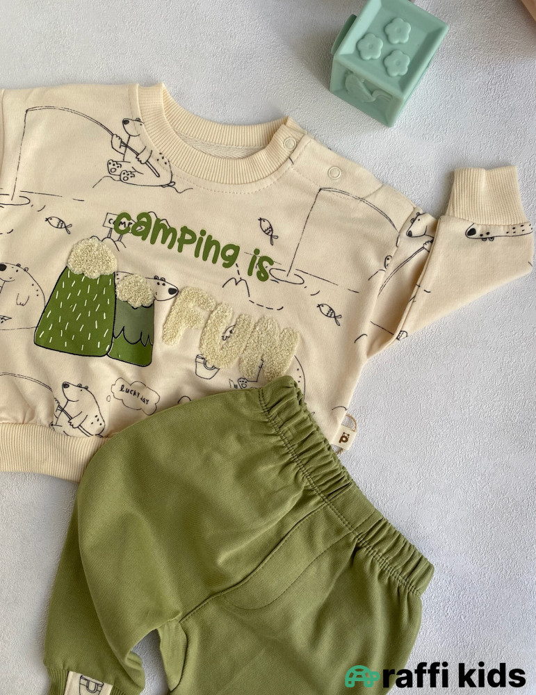 Camping 2-li dəst -Türkiyə istehsalı pambıq uşaq geyimi|Raffi Kids