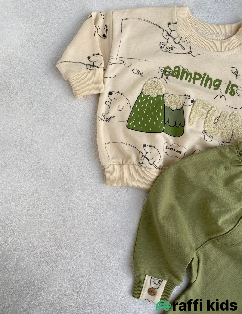 Camping 2-li dəst -Türkiyə istehsalı pambıq uşaq geyimi|Raffi Kids