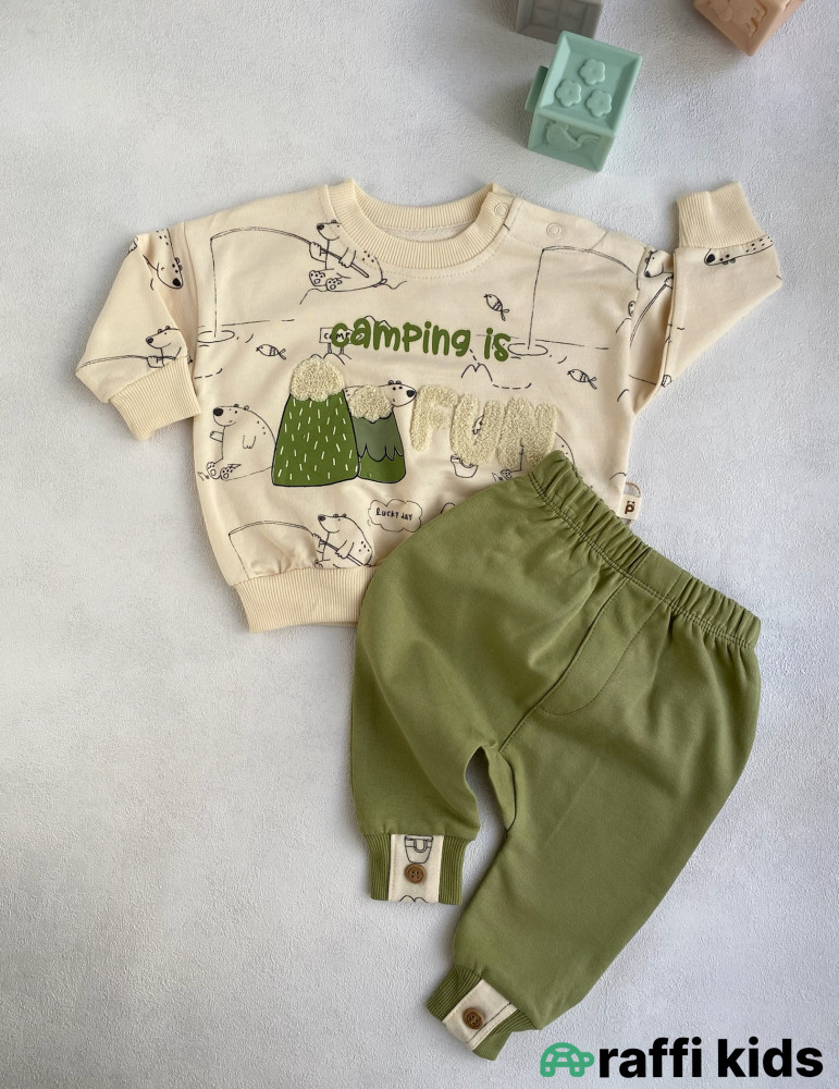 Camping 2-li dəst -Türkiyə istehsalı pambıq uşaq geyimi|Raffi Kids
