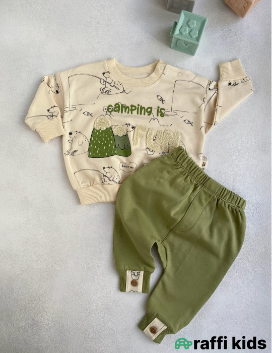 Camping 2-li dəst -Türkiyə istehsalı pambıq uşaq geyimi|Raffi Kids