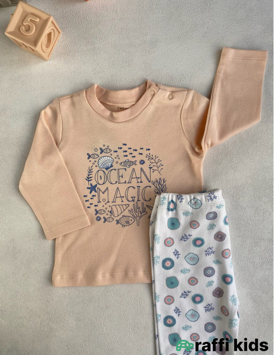 Sehirli okean 2-li dəst -Türkiyə istehsalı pambıq uşaq geyimi|Raffi Kids