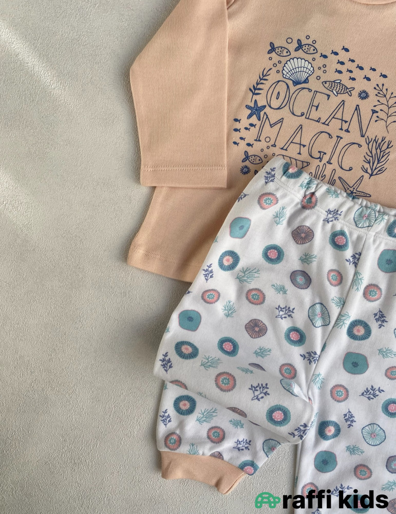 Sehirli okean 2-li dəst -Türkiyə istehsalı pambıq uşaq geyimi|Raffi Kids