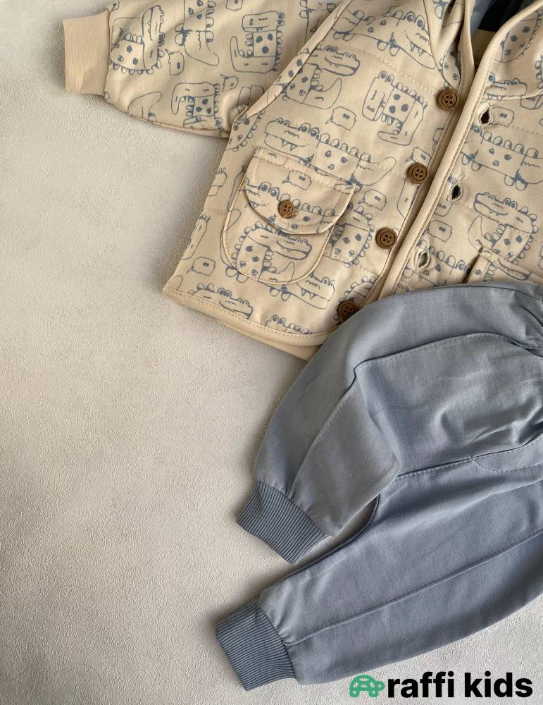 Riga gəzintisi 3-lü dəst  -Türkiyə istehsalı pambıq uşaq geyimi|Raffi Kids