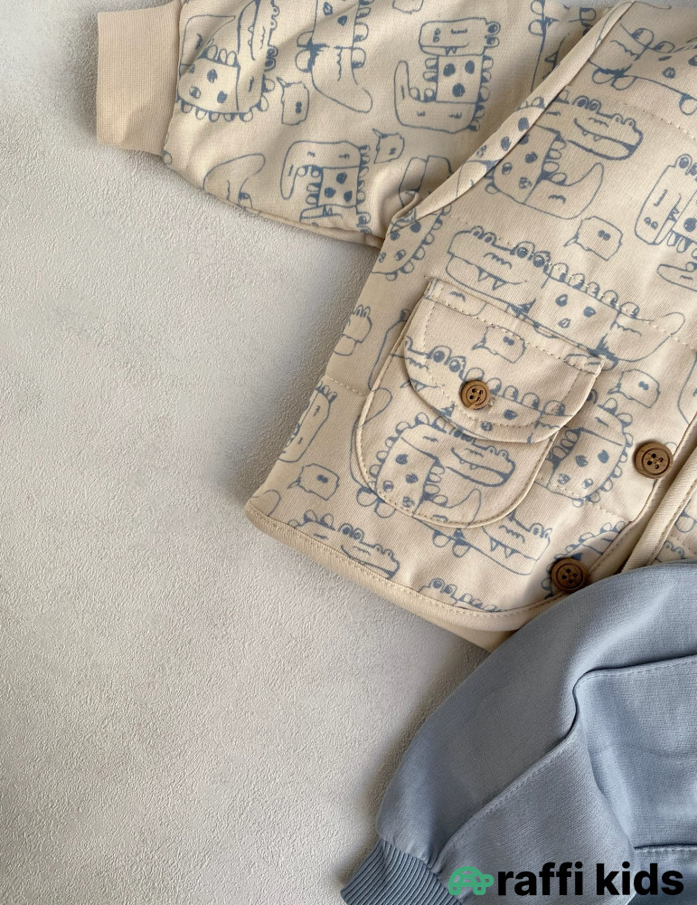 Riga gəzintisi 3-lü dəst  -Türkiyə istehsalı pambıq uşaq geyimi|Raffi Kids