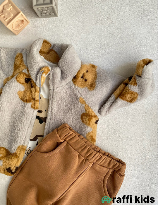 Alaska 3-lü dəst -Türkiyə istehsalı pambıq uşaq geyimi|Raffi Kids