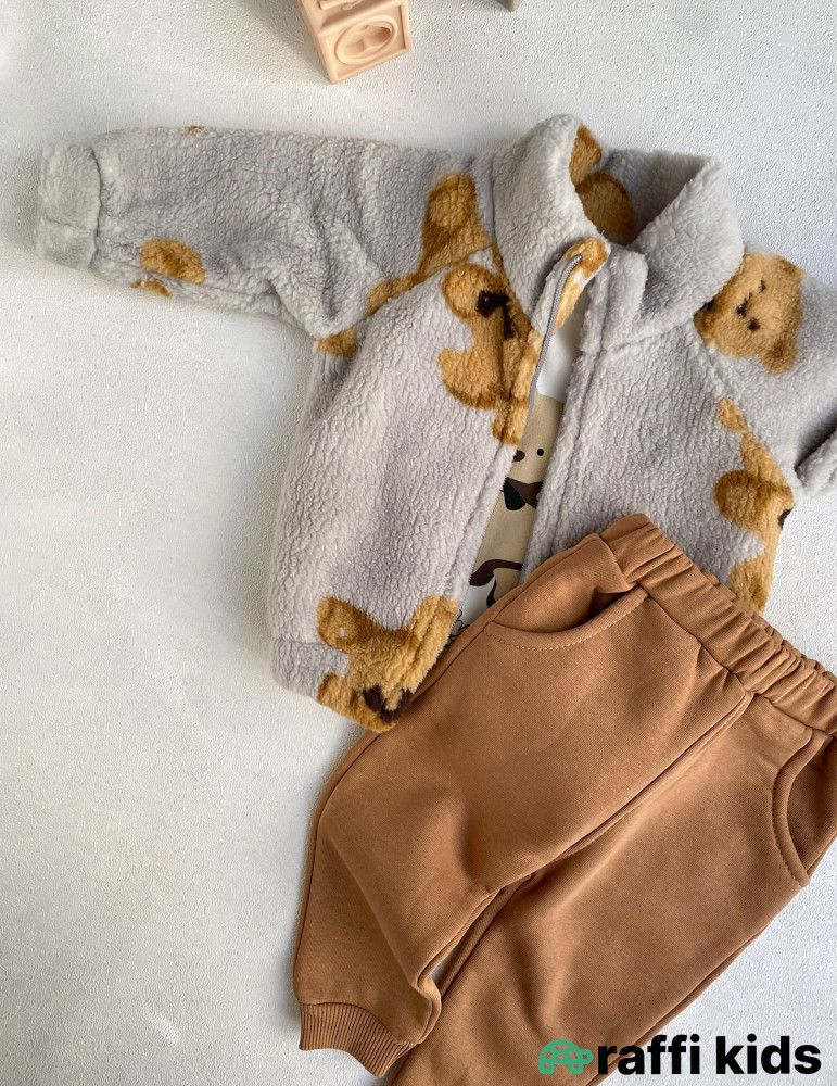 Alaska 3-lü dəst -Türkiyə istehsalı pambıq uşaq geyimi|Raffi Kids