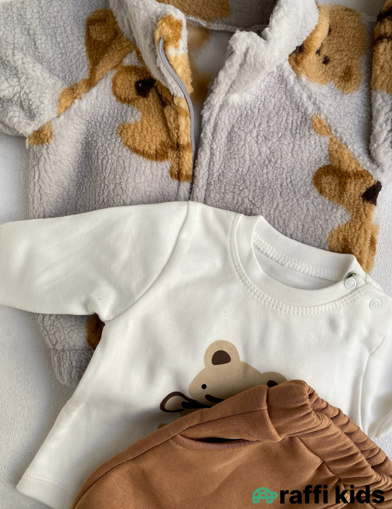 Alaska 3-lü dəst -Türkiyə istehsalı pambıq uşaq geyimi|Raffi Kids