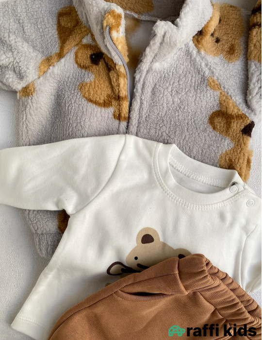 Alaska 3-lü dəst -Türkiyə istehsalı pambıq uşaq geyimi|Raffi Kids