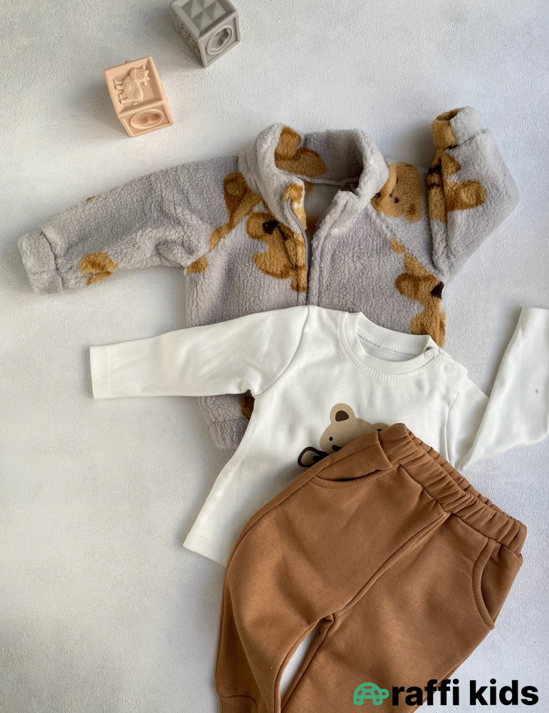 Alaska 3-lü dəst -Türkiyə istehsalı pambıq uşaq geyimi|Raffi Kids