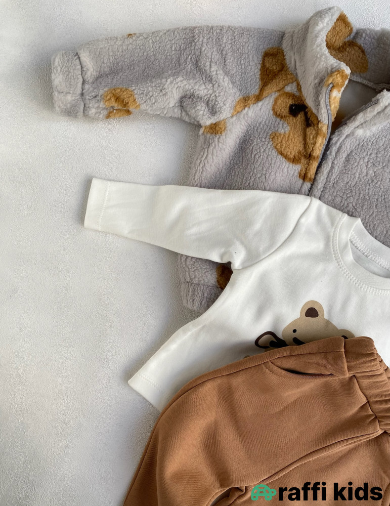 Alaska 3-lü dəst -Türkiyə istehsalı pambıq uşaq geyimi|Raffi Kids