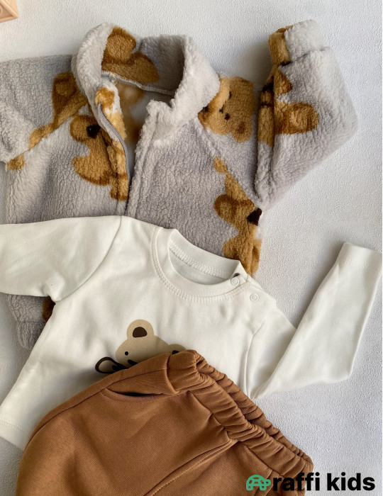 Alaska 3-lü dəst -Türkiyə istehsalı pambıq uşaq geyimi|Raffi Kids