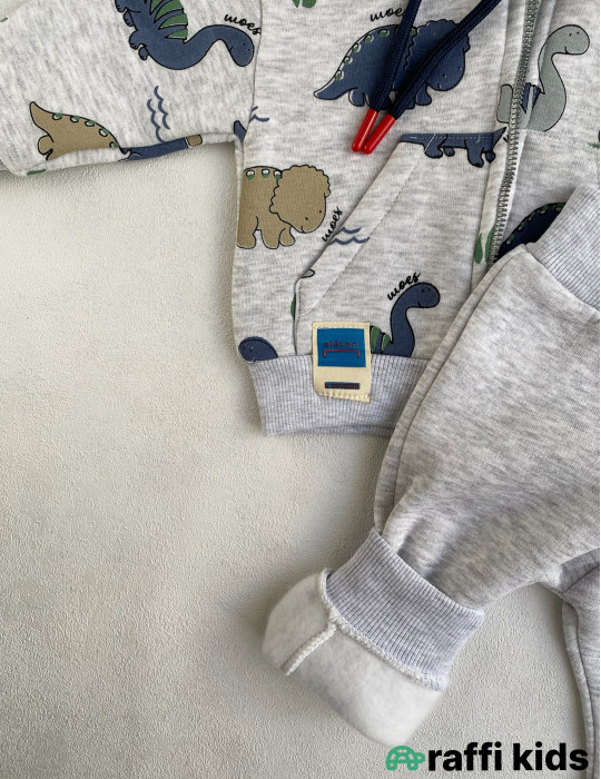 Triceratops 2-li dest -Türkiyə istehsalı pambıq uşaq geyimi|Raffi Kids