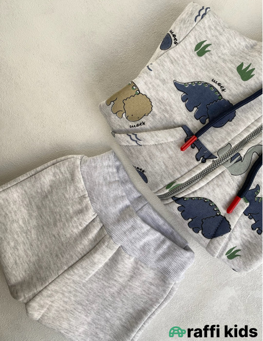 Triceratops 2-li dest -Türkiyə istehsalı pambıq uşaq geyimi|Raffi Kids