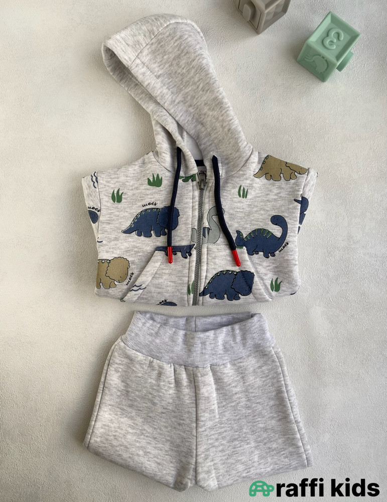 Triceratops 2-li dest -Türkiyə istehsalı pambıq uşaq geyimi|Raffi Kids