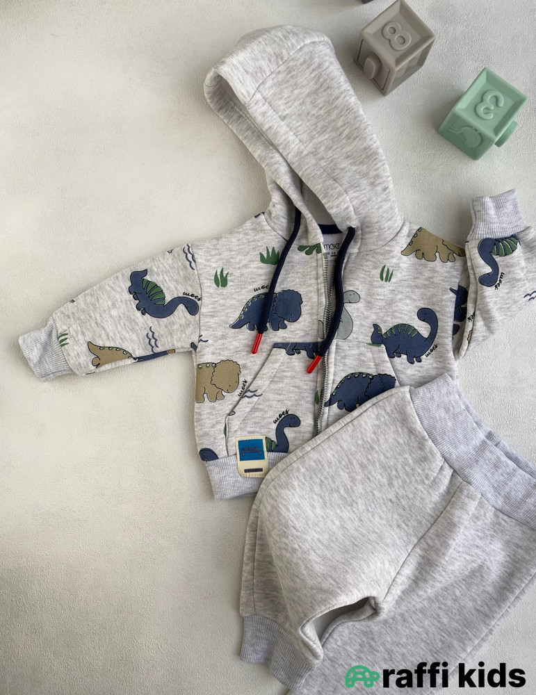 Triceratops 2-li dest -Türkiyə istehsalı pambıq uşaq geyimi|Raffi Kids
