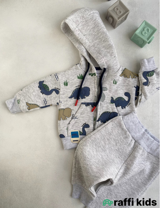 Triceratops 2-li dest -Türkiyə istehsalı pambıq uşaq geyimi|Raffi Kids