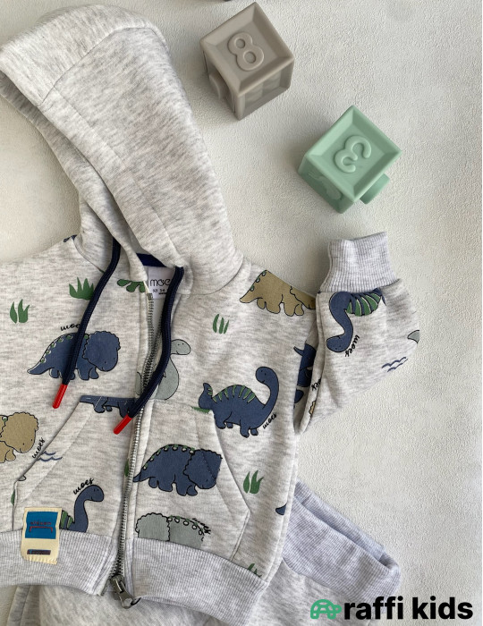 Triceratops 2-li dest -Türkiyə istehsalı pambıq uşaq geyimi|Raffi Kids