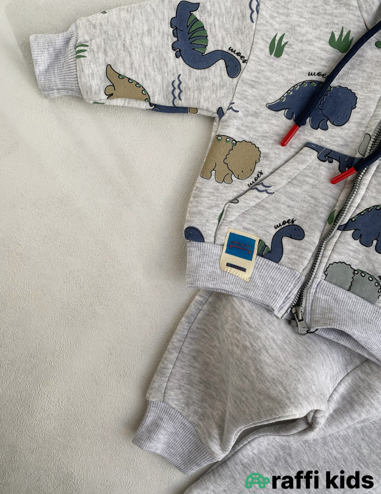 Triceratops 2-li dest -Türkiyə istehsalı pambıq uşaq geyimi|Raffi Kids