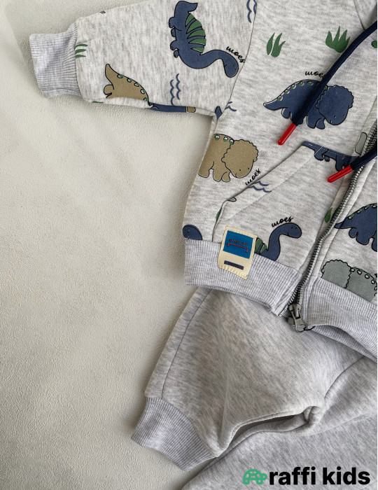 Triceratops 2-li dest -Türkiyə istehsalı pambıq uşaq geyimi|Raffi Kids