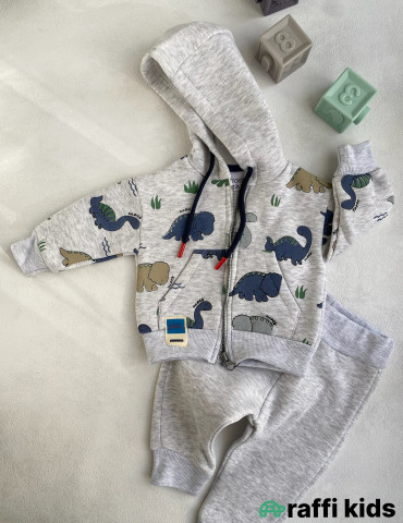 Triceratops 2-li dest -Türkiyə istehsalı pambıq uşaq geyimi|Raffi Kids 2