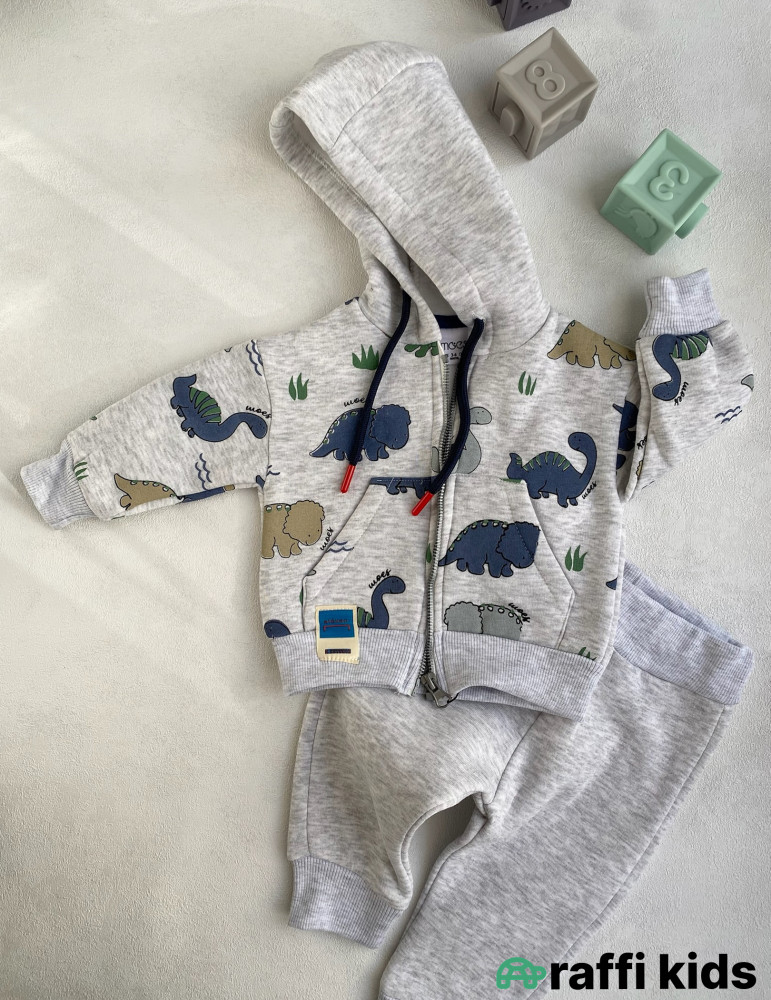 Triceratops 2-li dest -Türkiyə istehsalı pambıq uşaq geyimi|Raffi Kids
