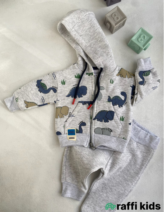 Triceratops 2-li dest -Türkiyə istehsalı pambıq uşaq geyimi|Raffi Kids