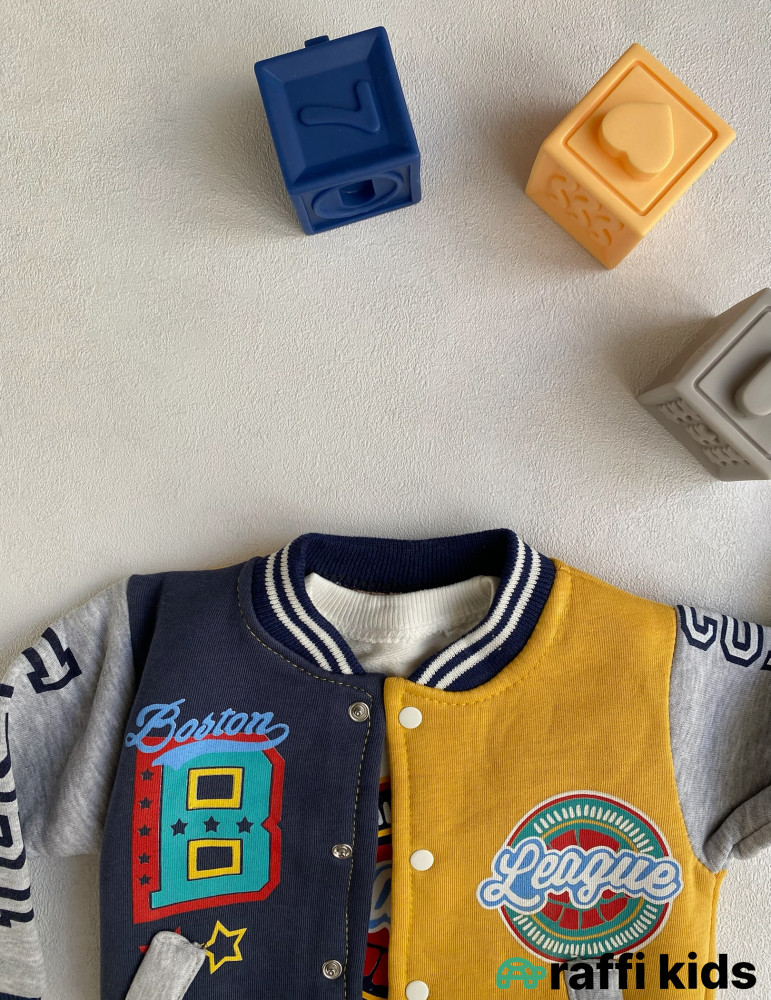 Boston leage 3-lü dəst -Türkiyə istehsalı pambıq uşaq geyimi|Raffi Kids
