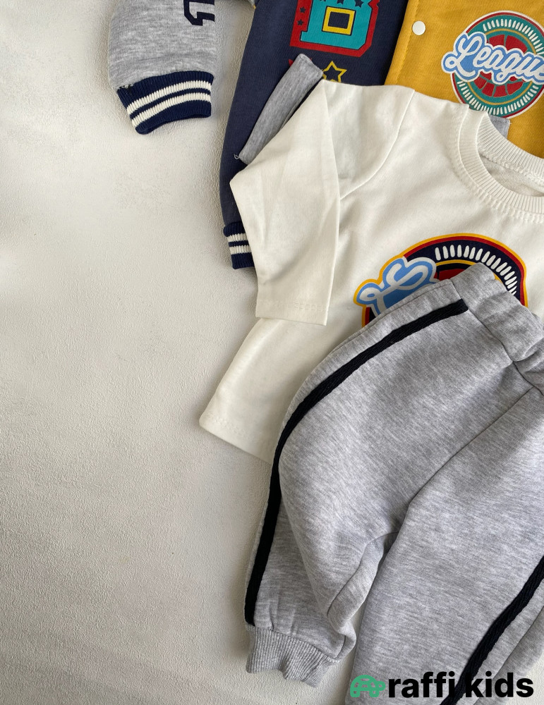 Boston leage 3-lü dəst -Türkiyə istehsalı pambıq uşaq geyimi|Raffi Kids