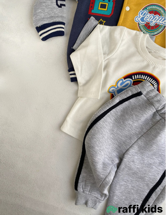 Boston leage 3-lü dəst -Türkiyə istehsalı pambıq uşaq geyimi|Raffi Kids