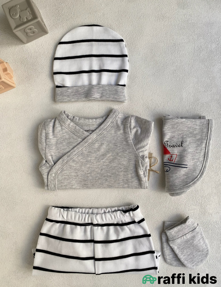 Balaca dənizçi 5-li dəst -Türkiyə istehsalı pambıq uşaq geyimi|Raffi Kids