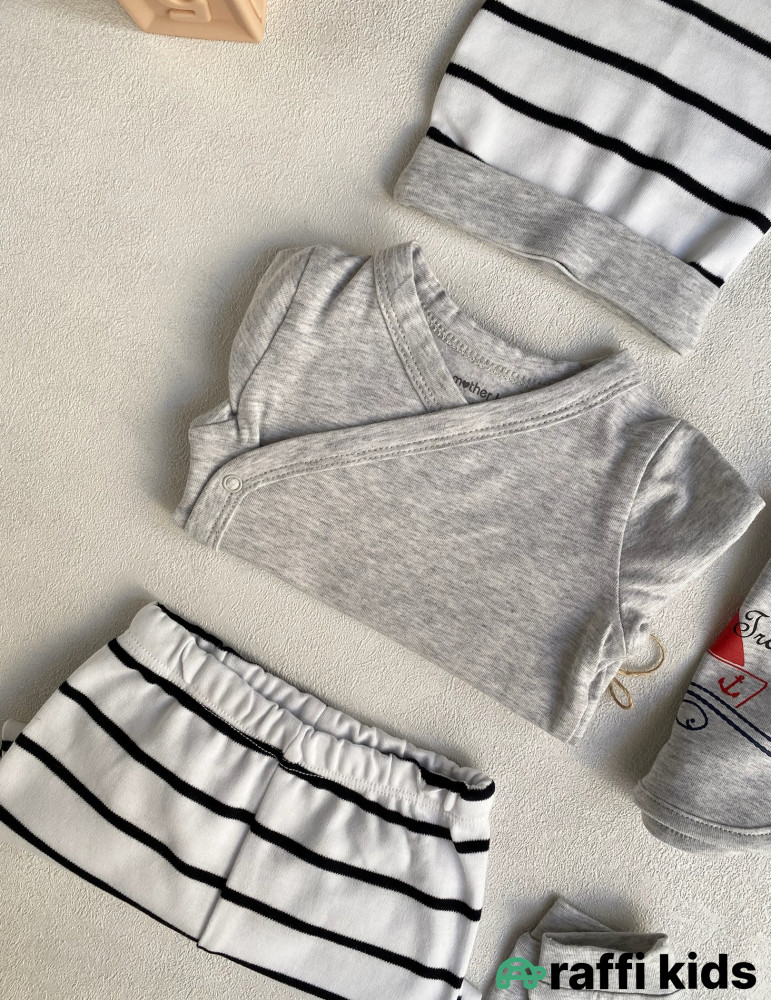 Balaca dənizçi 5-li dəst -Türkiyə istehsalı pambıq uşaq geyimi|Raffi Kids