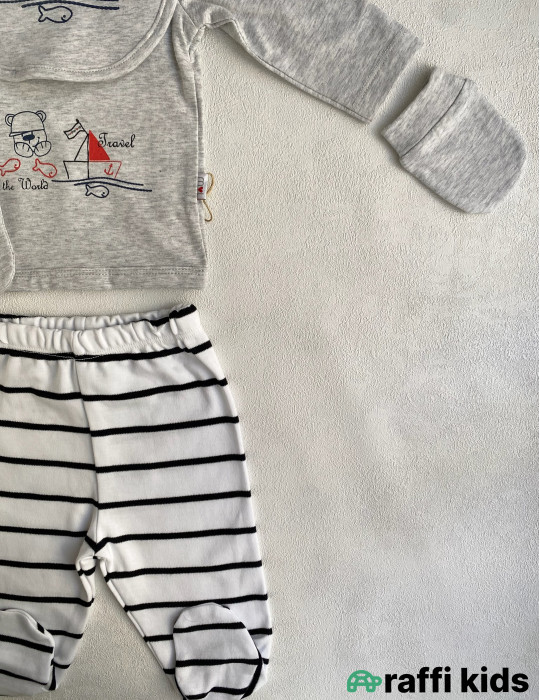 Balaca dənizçi 5-li dəst -Türkiyə istehsalı pambıq uşaq geyimi|Raffi Kids