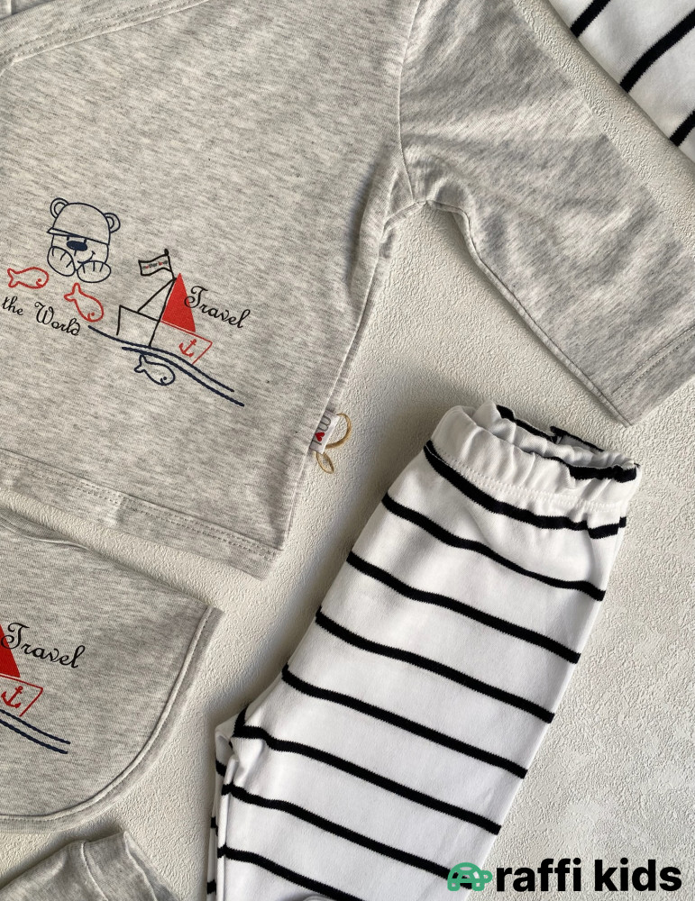 Balaca dənizçi 5-li dəst -Türkiyə istehsalı pambıq uşaq geyimi|Raffi Kids