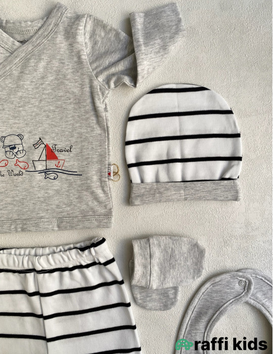Balaca dənizçi 5-li dəst -Türkiyə istehsalı pambıq uşaq geyimi|Raffi Kids