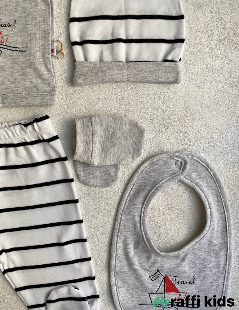 Balaca dənizçi 5-li dəst -Türkiyə istehsalı pambıq uşaq geyimi|Raffi Kids