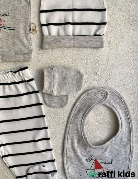 Balaca dənizçi 5-li dəst -Türkiyə istehsalı pambıq uşaq geyimi|Raffi Kids