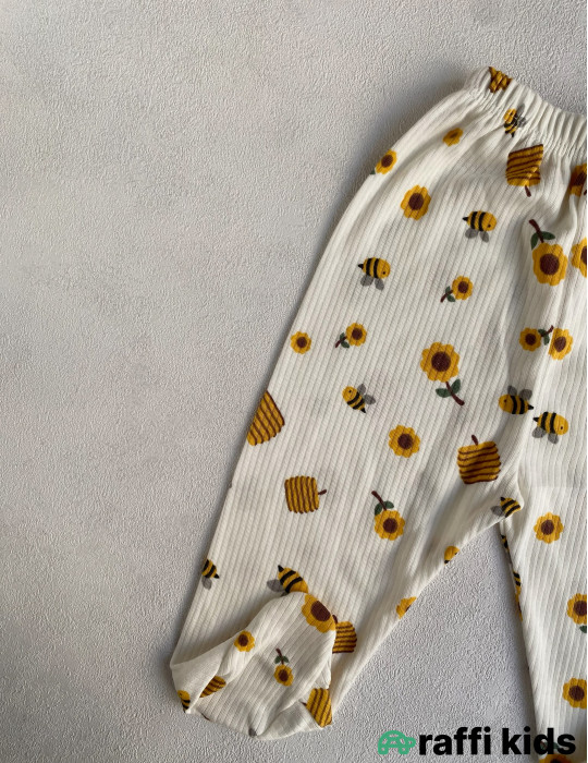 Bal arısı tək şalvar -Türkiyə istehsalı pambıq uşaq geyimi|Raffi Kids