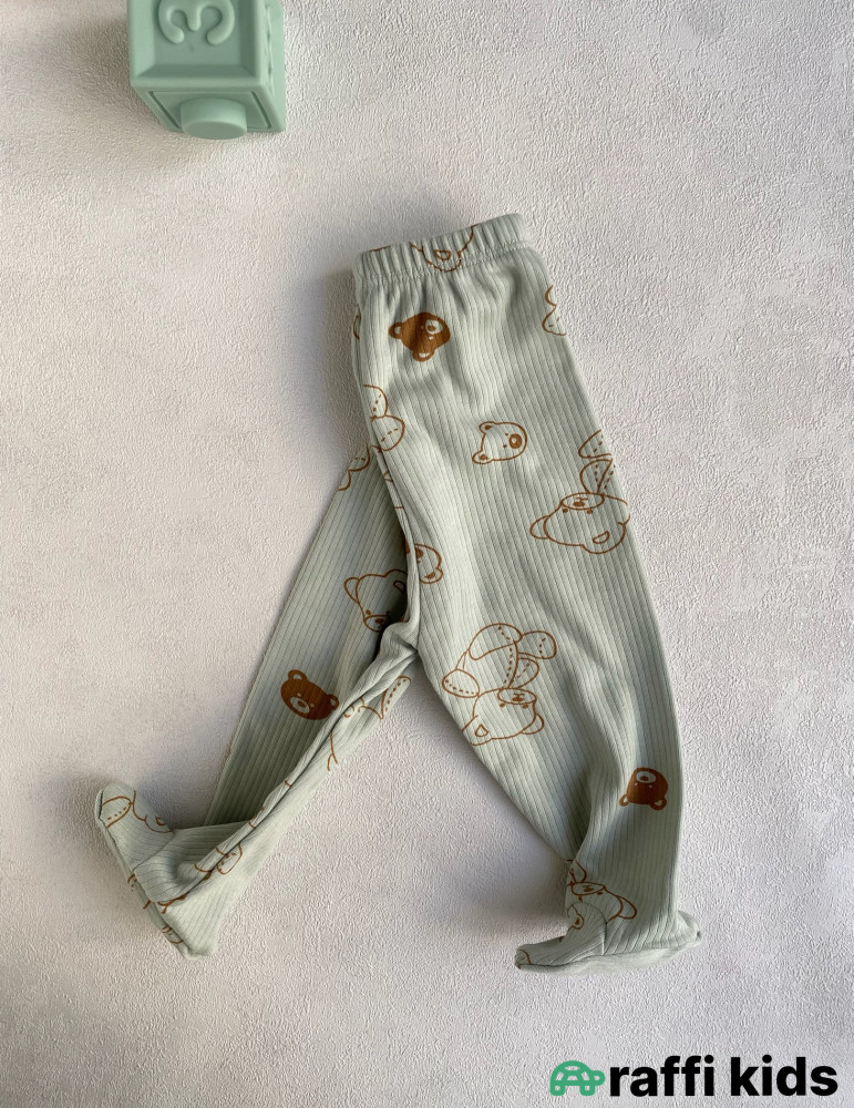 Teddy bear tək şalvar -Türkiyə istehsalı pambıq uşaq geyimi|Raffi Kids