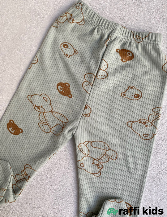 Teddy bear tək şalvar -Türkiyə istehsalı pambıq uşaq geyimi|Raffi Kids