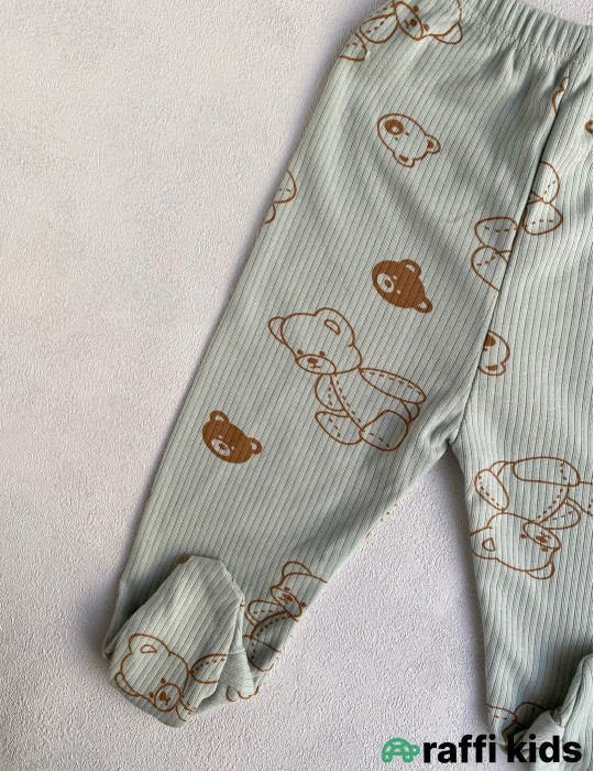 Teddy bear tək şalvar -Türkiyə istehsalı pambıq uşaq geyimi|Raffi Kids