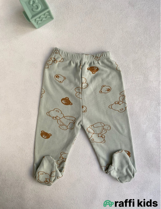 Teddy bear tək şalvar -Türkiyə istehsalı pambıq uşaq geyimi|Raffi Kids