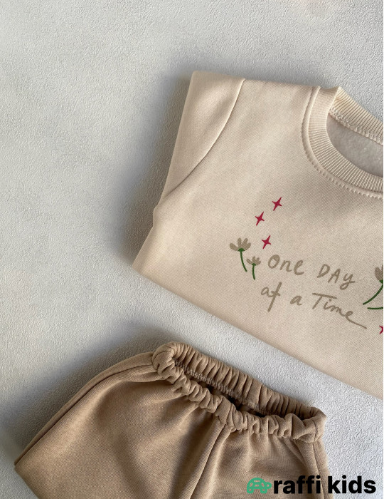 One day of a time 2-li dəst -Türkiyə istehsalı pambıq uşaq geyimi|Raffi Kids