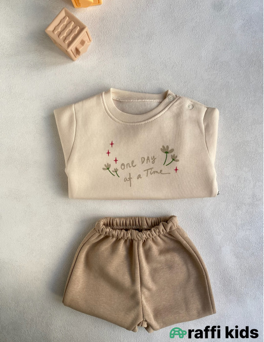 One day of a time 2-li dəst -Türkiyə istehsalı pambıq uşaq geyimi|Raffi Kids