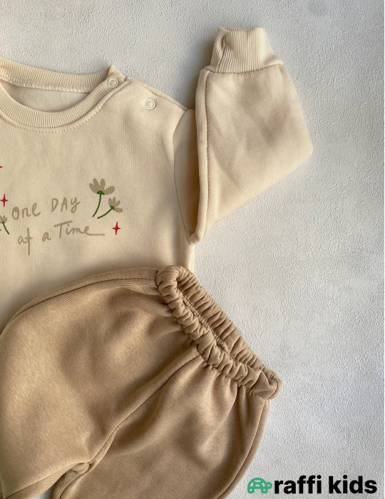One day of a time 2-li dəst -Türkiyə istehsalı pambıq uşaq geyimi|Raffi Kids