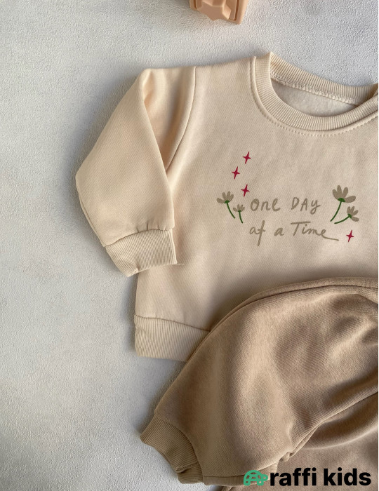 One day of a time 2-li dəst -Türkiyə istehsalı pambıq uşaq geyimi|Raffi Kids
