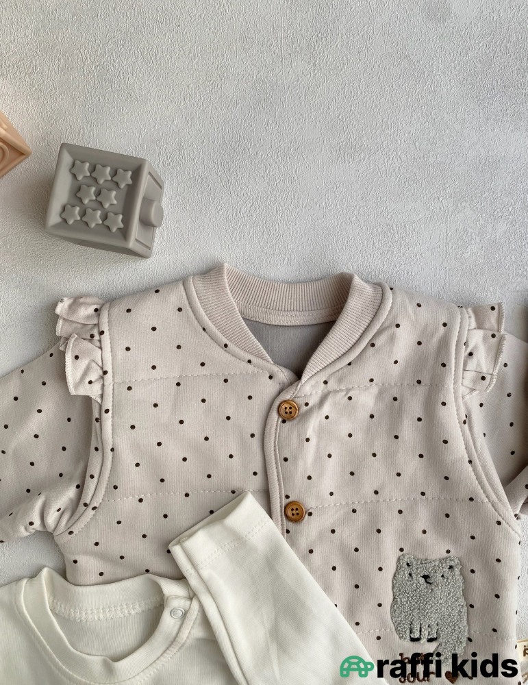 Bonjour madame 3-lü dəst -Türkiyə istehsalı pambıq uşaq geyimi|Raffi Kids