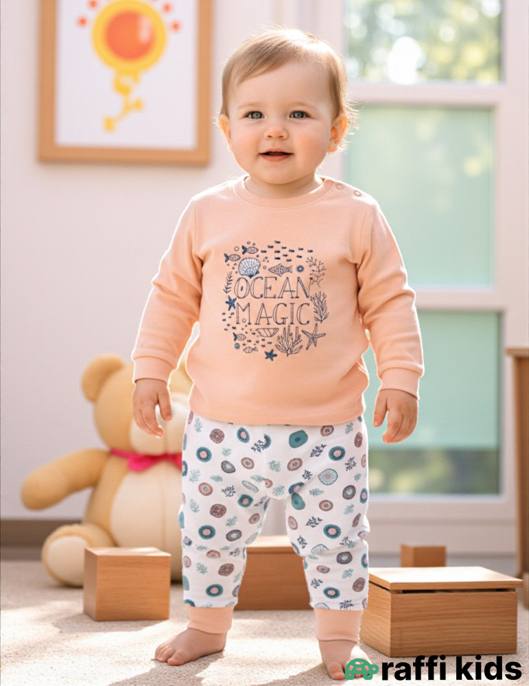 Sehirli okean 2-li dəst -Türkiyə istehsalı pambıq uşaq geyimi|Raffi Kids
