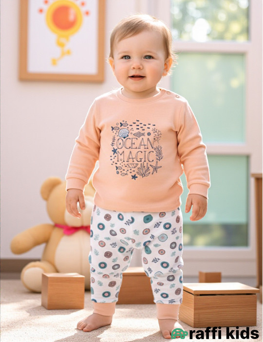 Sehirli okean 2-li dəst -Türkiyə istehsalı pambıq uşaq geyimi|Raffi Kids