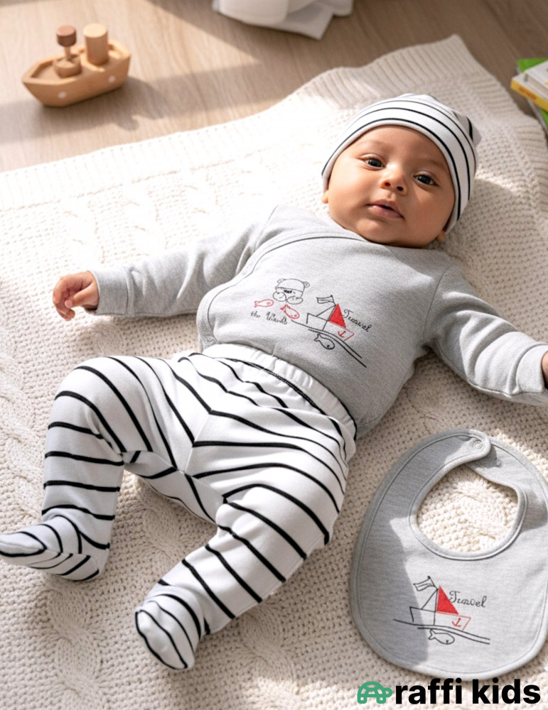 Balaca dənizçi 5-li dəst -Türkiyə istehsalı pambıq uşaq geyimi|Raffi Kids