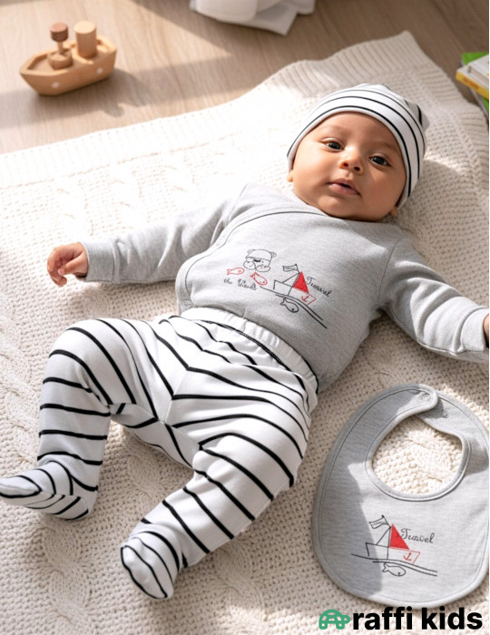 Balaca dənizçi 5-li dəst -Türkiyə istehsalı pambıq uşaq geyimi|Raffi Kids
